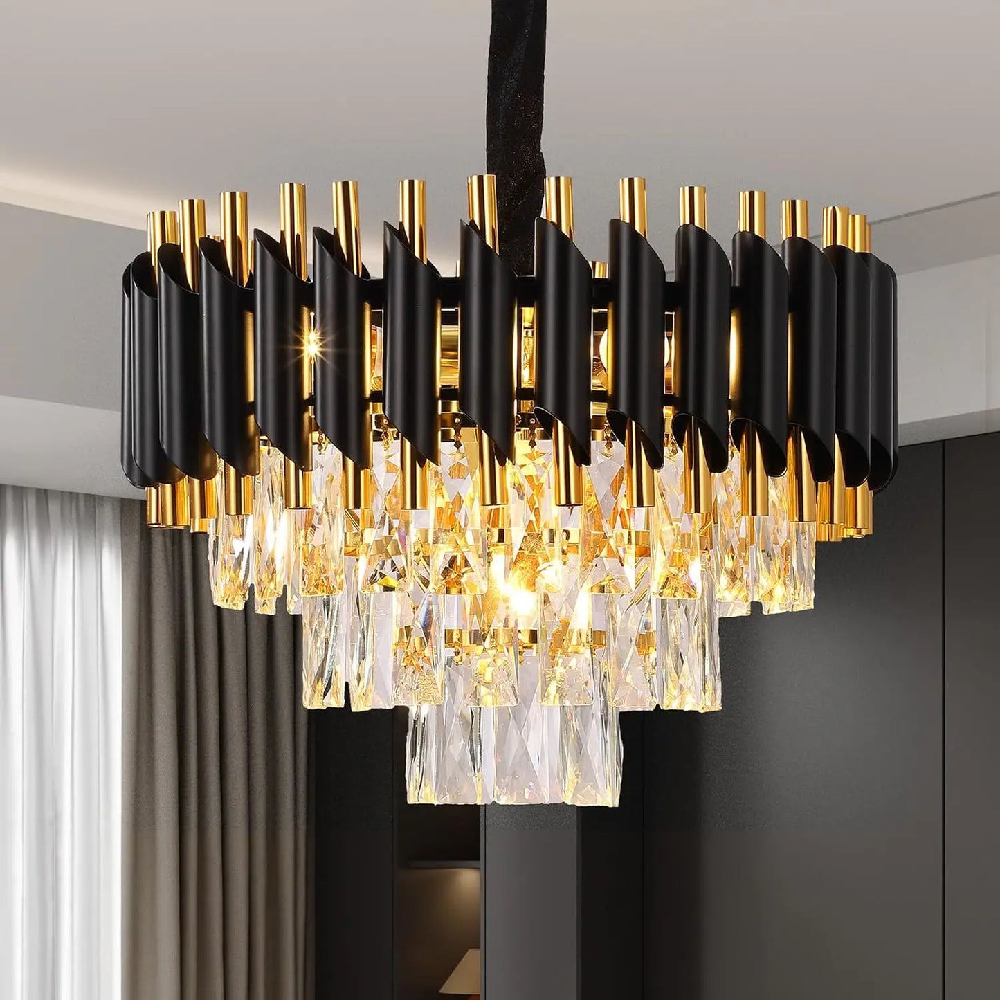 Litake Luxury Crystal Pendant Lights Chandelier For Dining