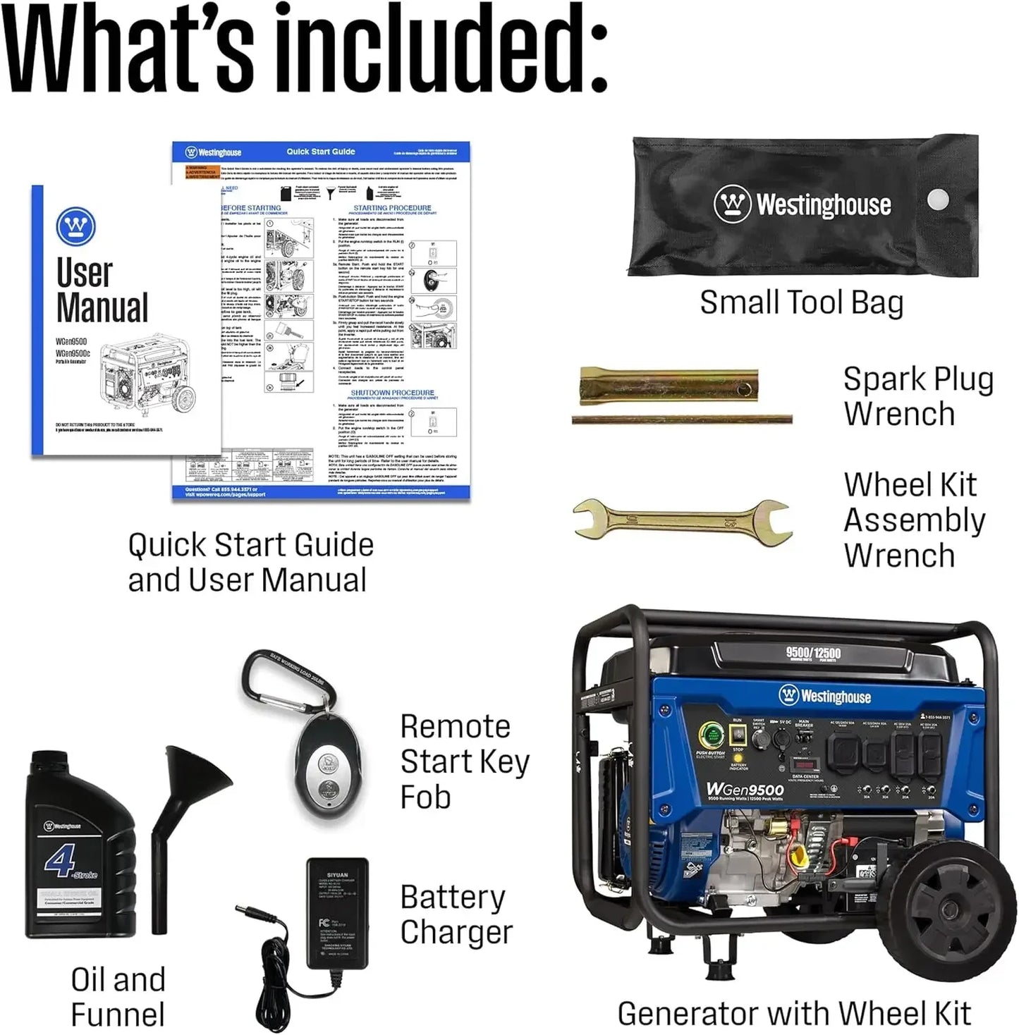 XMSJ Outdoor Power Equipment 12500 Watt Portable Generator With Remote Start