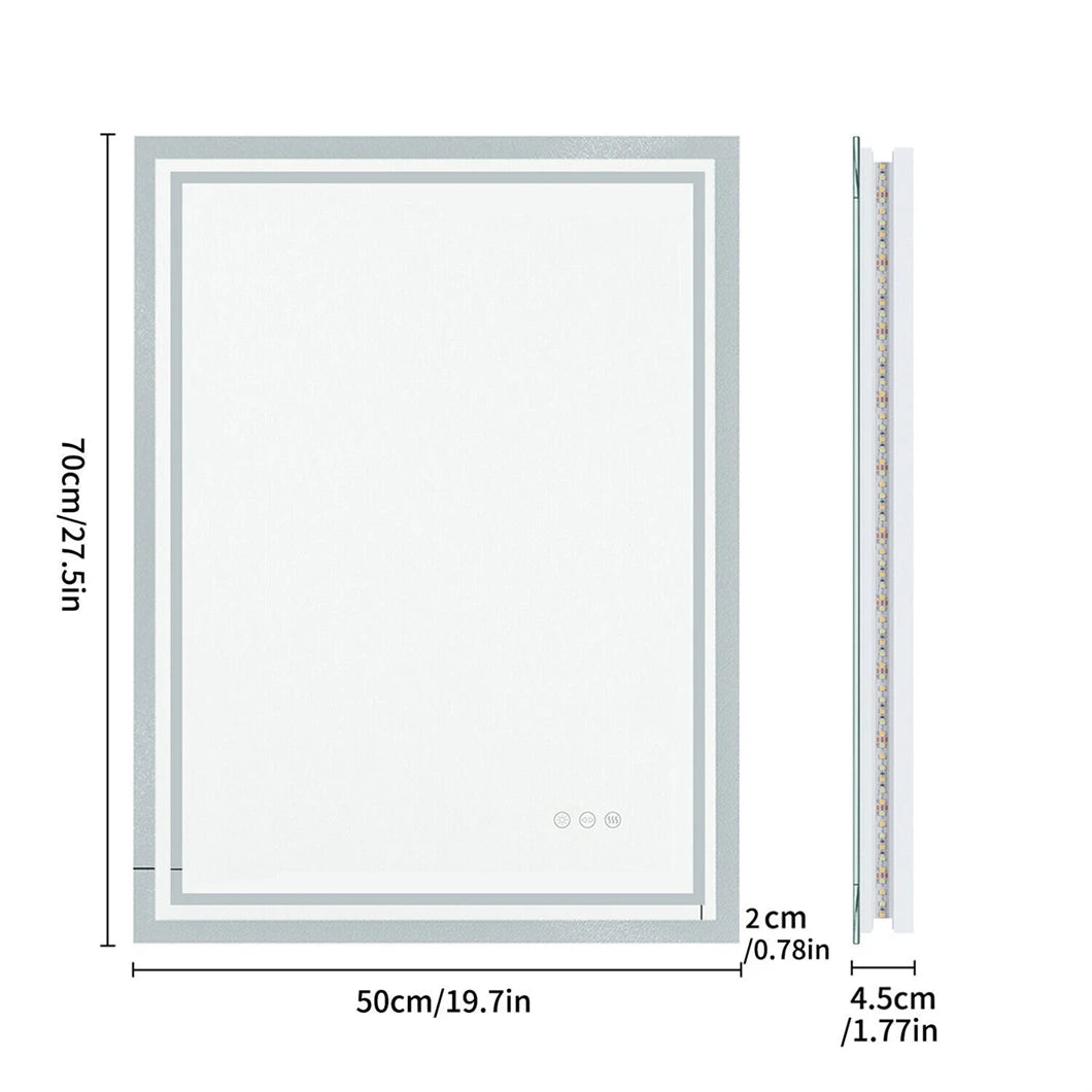Borwart LED Bathroom Mirror Dimmable Backlit Wall Mounted