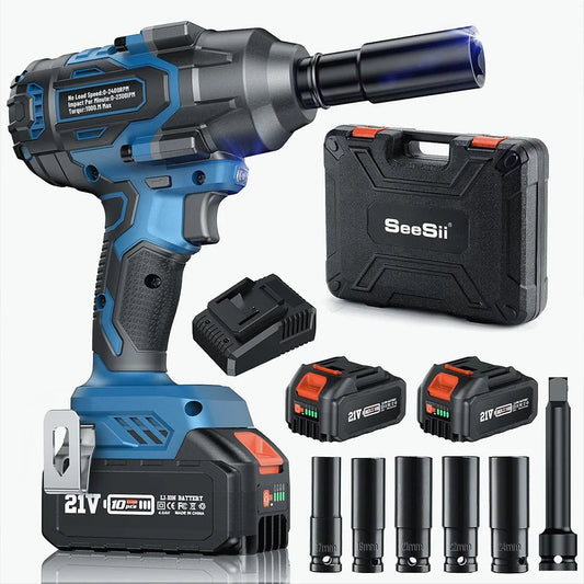 Seesii 1000Nm Brushless Cordless Impact Wrench Half Inch