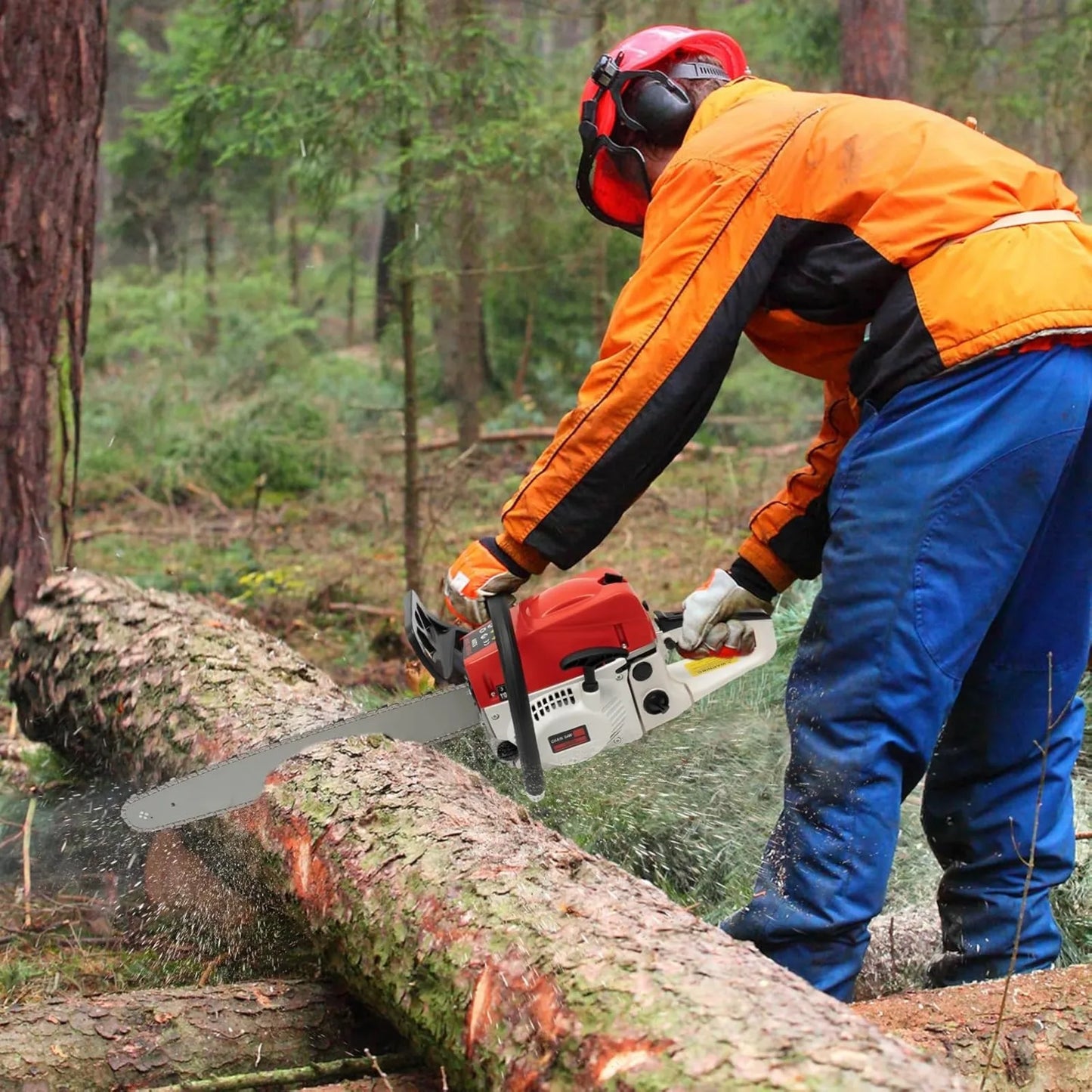 NONE 52cc Gasoline Chainsaw 2Stroke Portable Wood Cutting Saw