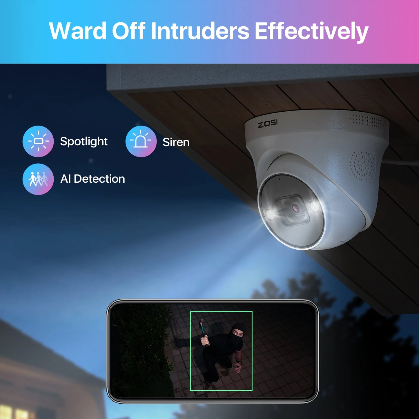 ZOSI 4K 8MP PoE Security Camera System With 4TB NVR