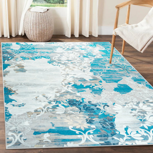 Zhejiang Floral Faux Wool Area Rug For Living Rooms