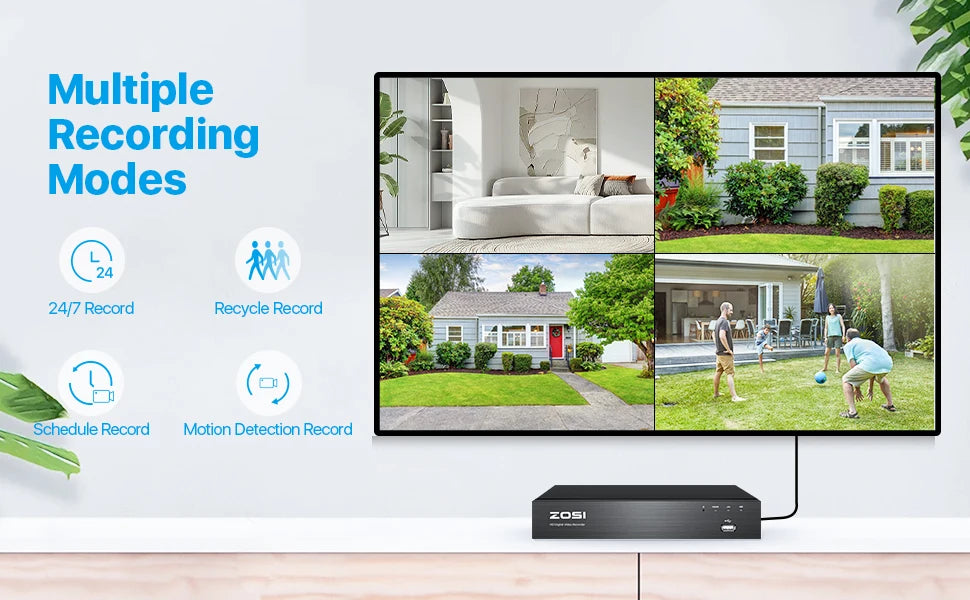 ZOSI 8 Channel POE CCTV Surveillance Kit 4K Night Vision