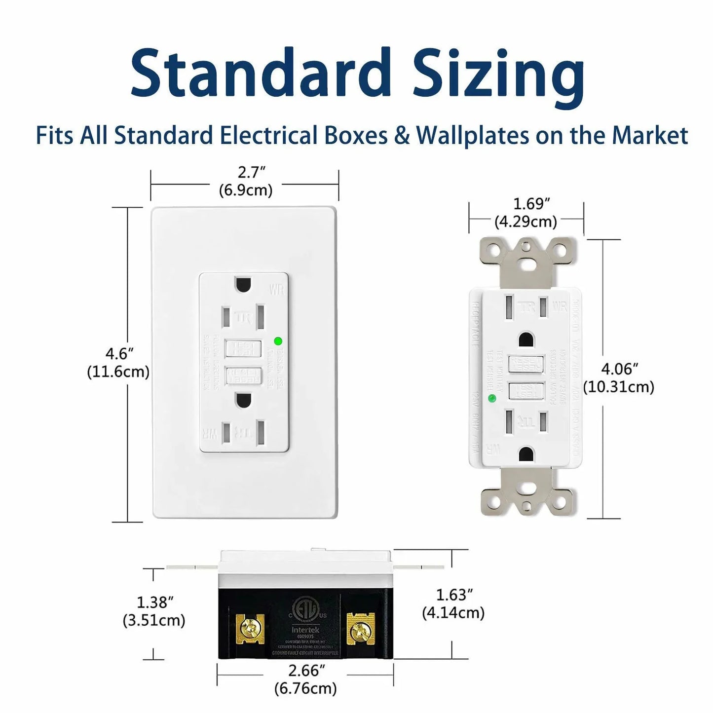 GFCI 15A Weather-Resistant Tamper-Resistant Wall Outlet With LED Indicator