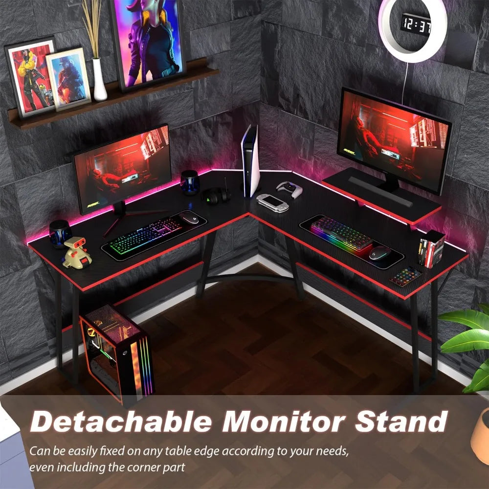 L Shaped Corner Gaming Desk For Home Office And Study