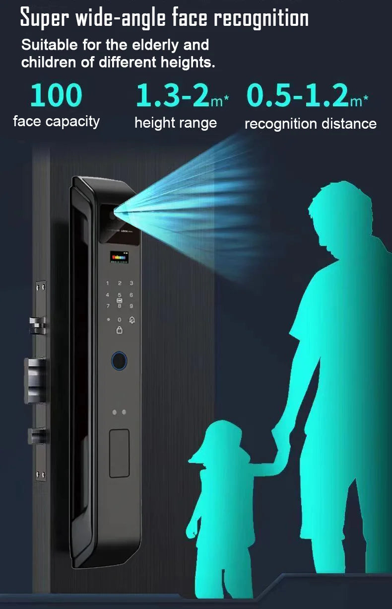 YKESDL Smart Door Lock With 3D Face Recognition And Camera