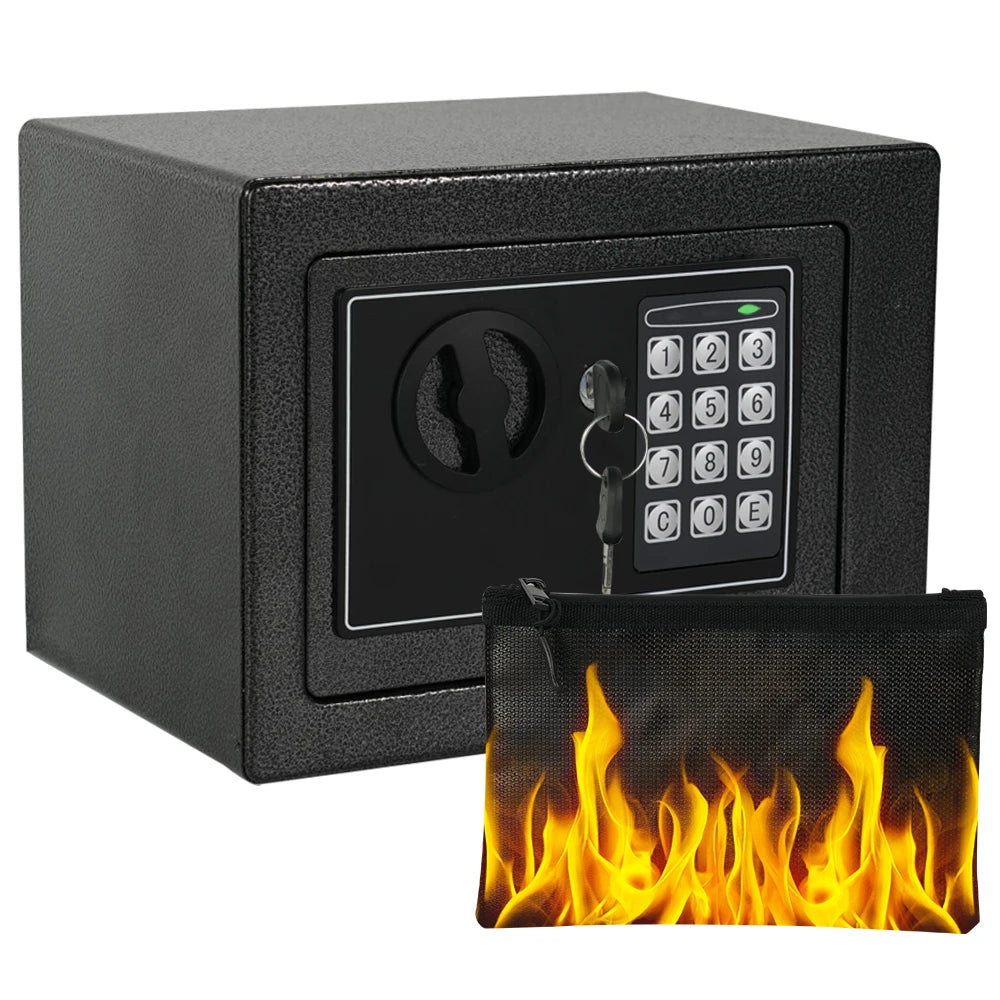 Fireproof Safe With Money Bag Digital Keypad Sensor Light