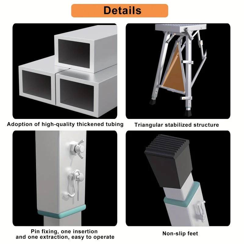 Adjustable Folding Scaffolding Work Platform Portable Steel Ladder