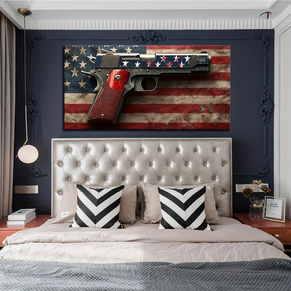 Hign-concerned American Flag Canvas Wall Art Mural Decor