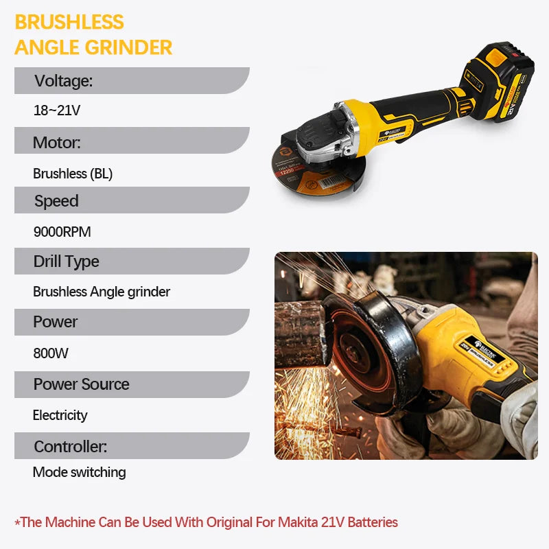 Electric Goddess DCG406 Brushless Cordless Angle Grinder