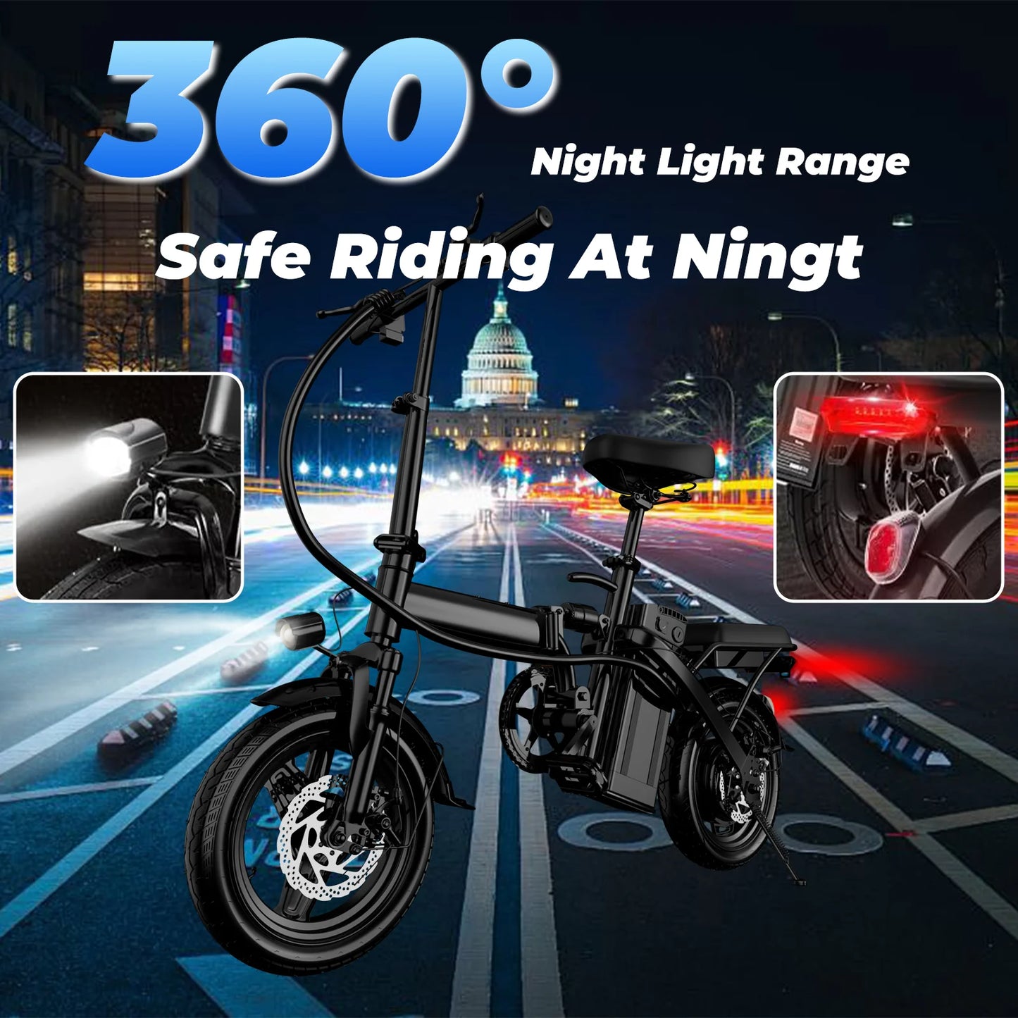 LELEKUAI 500W Adult Electric Bike With Removable 48V Battery Folding