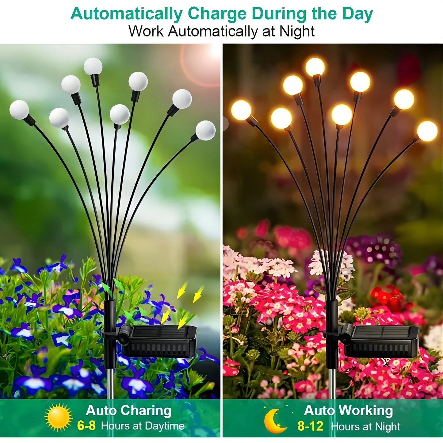 KPSTEK Swaying Solar Lights 32 LED Firefly Garden Decor
