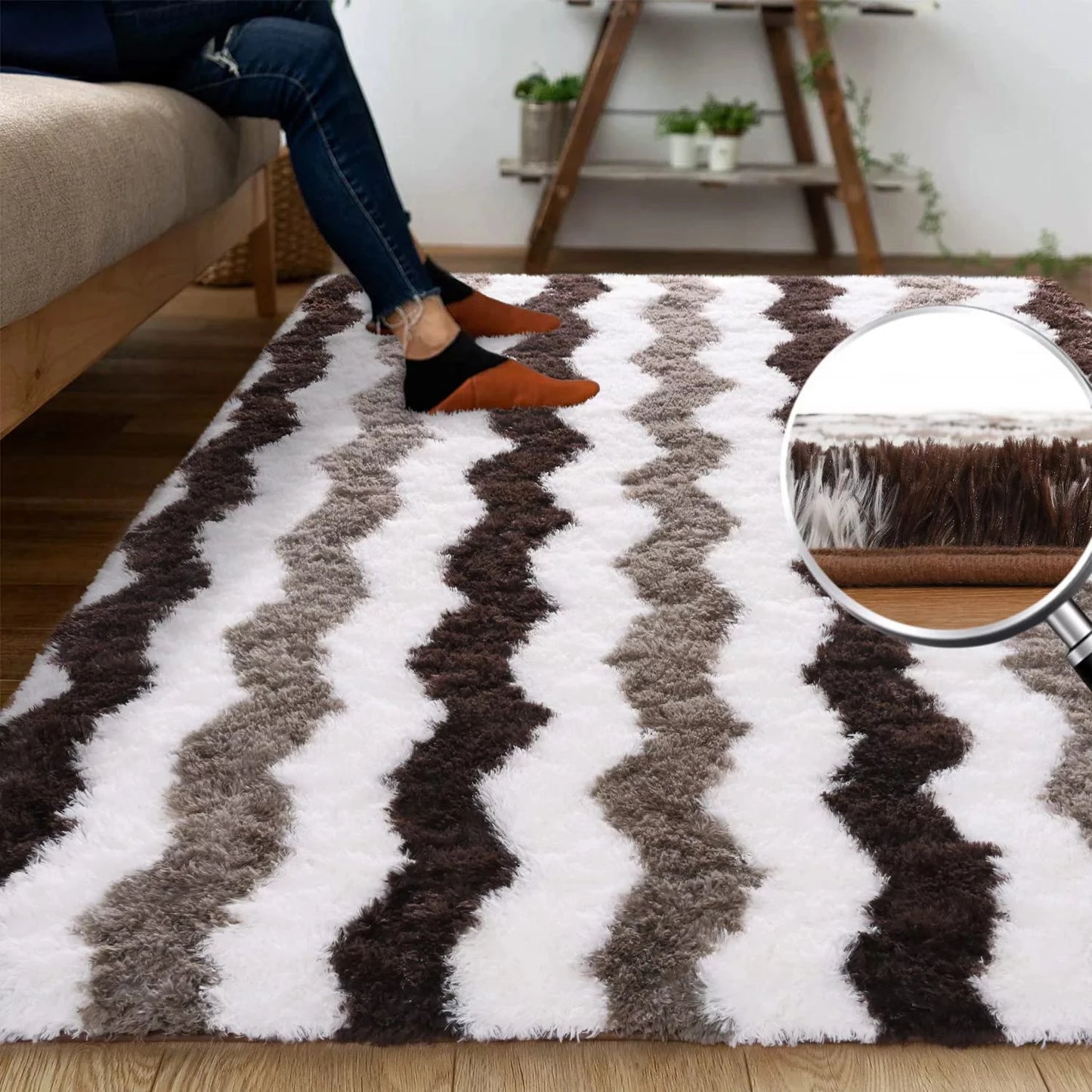 Aubusson Plush Shag Rug For Living Room Modern Decor