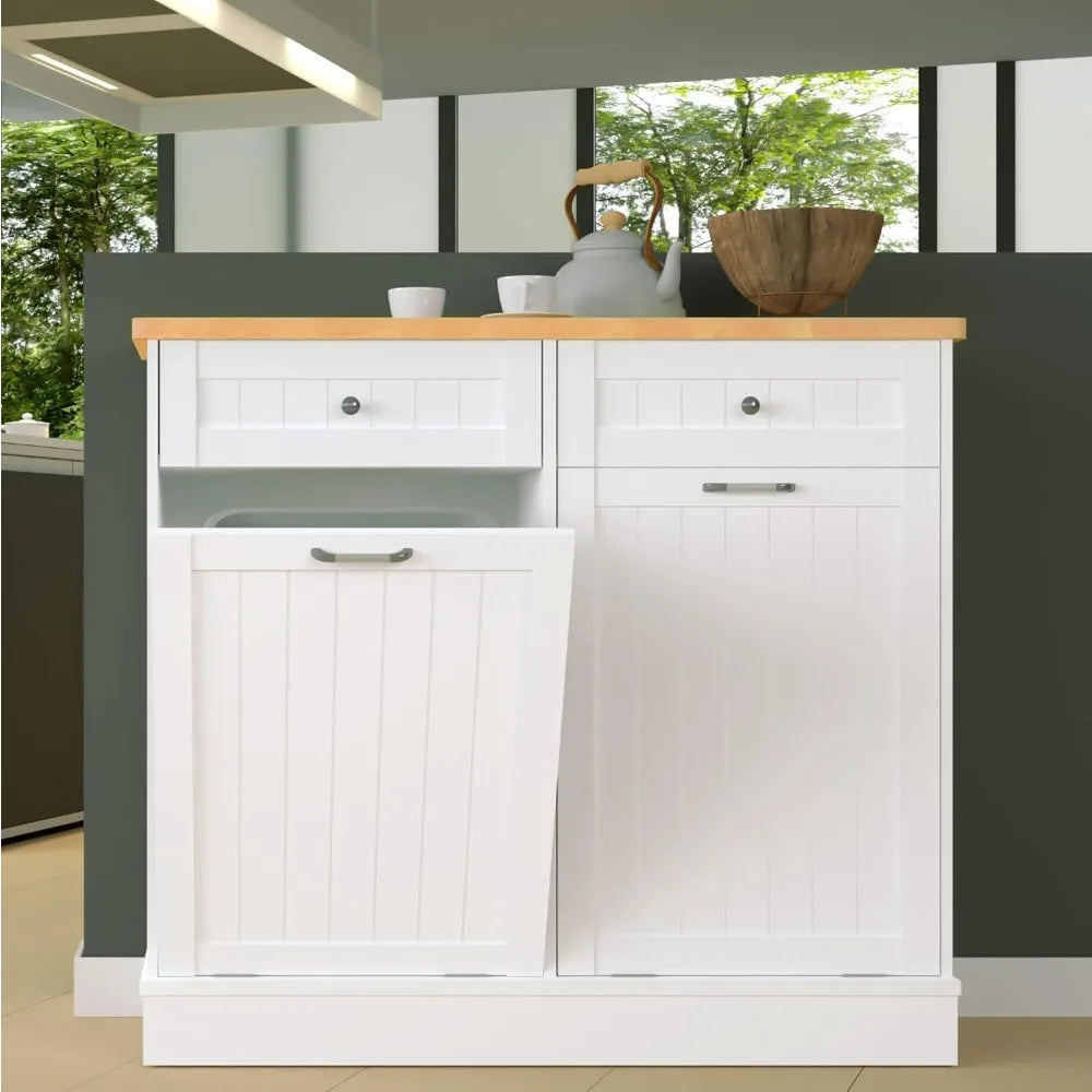 Hignconcerned Tilt Out Trash Cabinet Freestanding Sorter