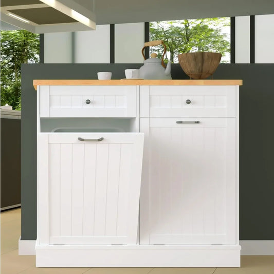 Hignconcerned Tilt Out Trash Cabinet Freestanding Sorter