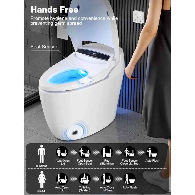 OUCE Smart One Piece Toilet Heated Seat With Night Light