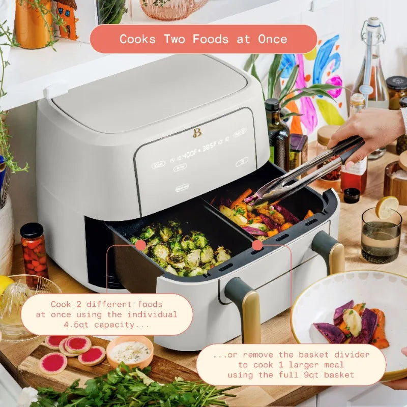 HAOYUNMA Beautiful TriZone Air Fryer Dual Basket Kitchen