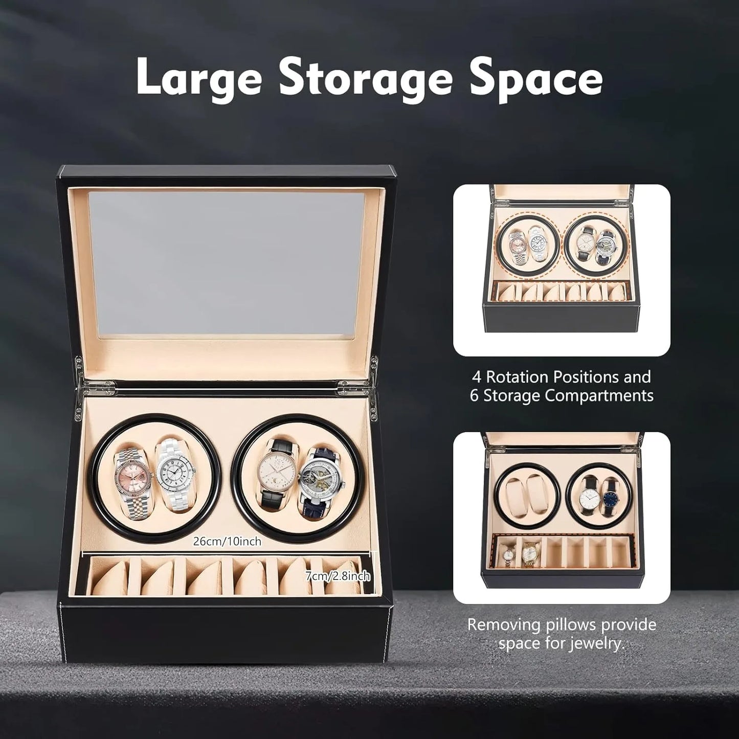 Hign-concerned Automatic Watch Winder Display Box 4 6