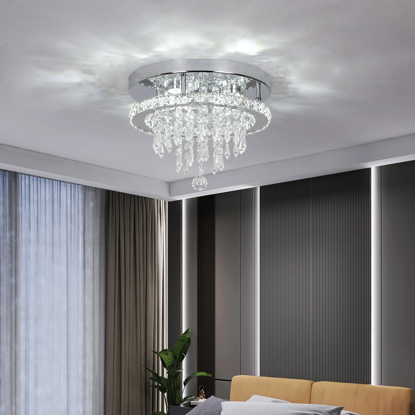 VETRULUS Modern K9 LED Crystal Ceiling Lamp Chandelier Pendant Smart