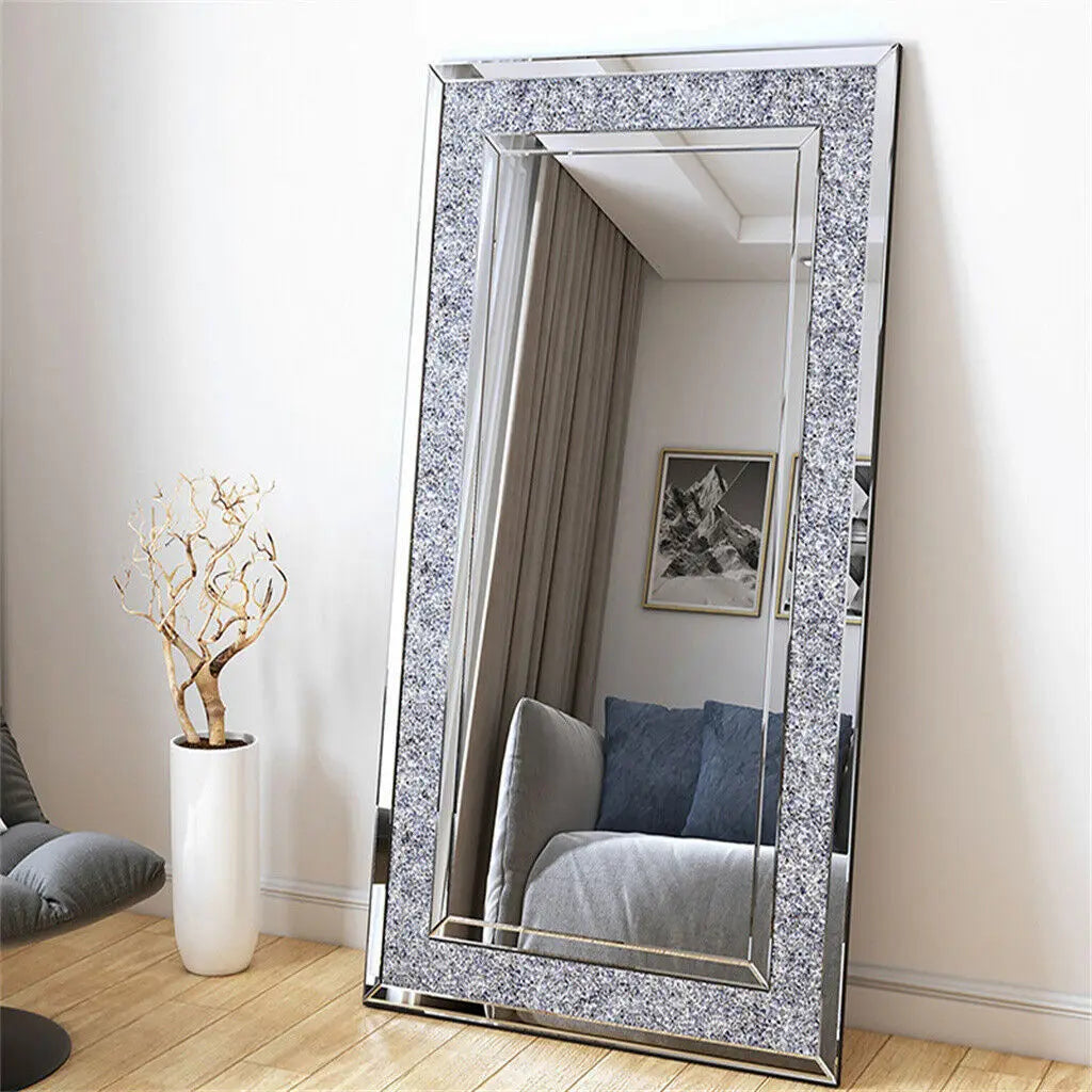 BORWARTH Rectangular Venetian Wall Mirror Crystal Edge