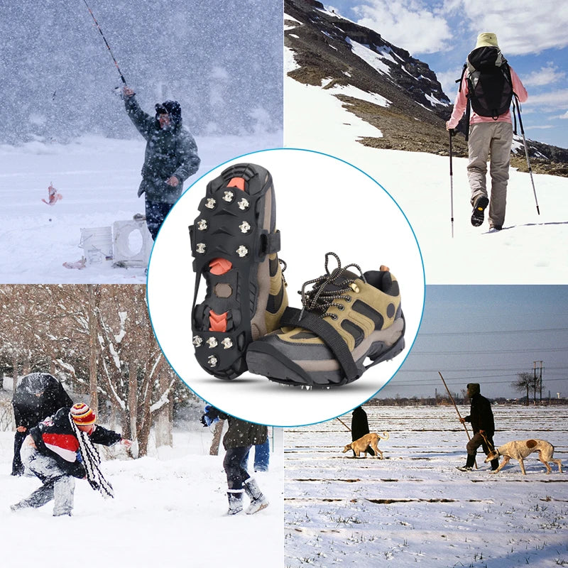 RAKZEDTO 11 Teeth Snow Crampons Ice Grippers for Shoes