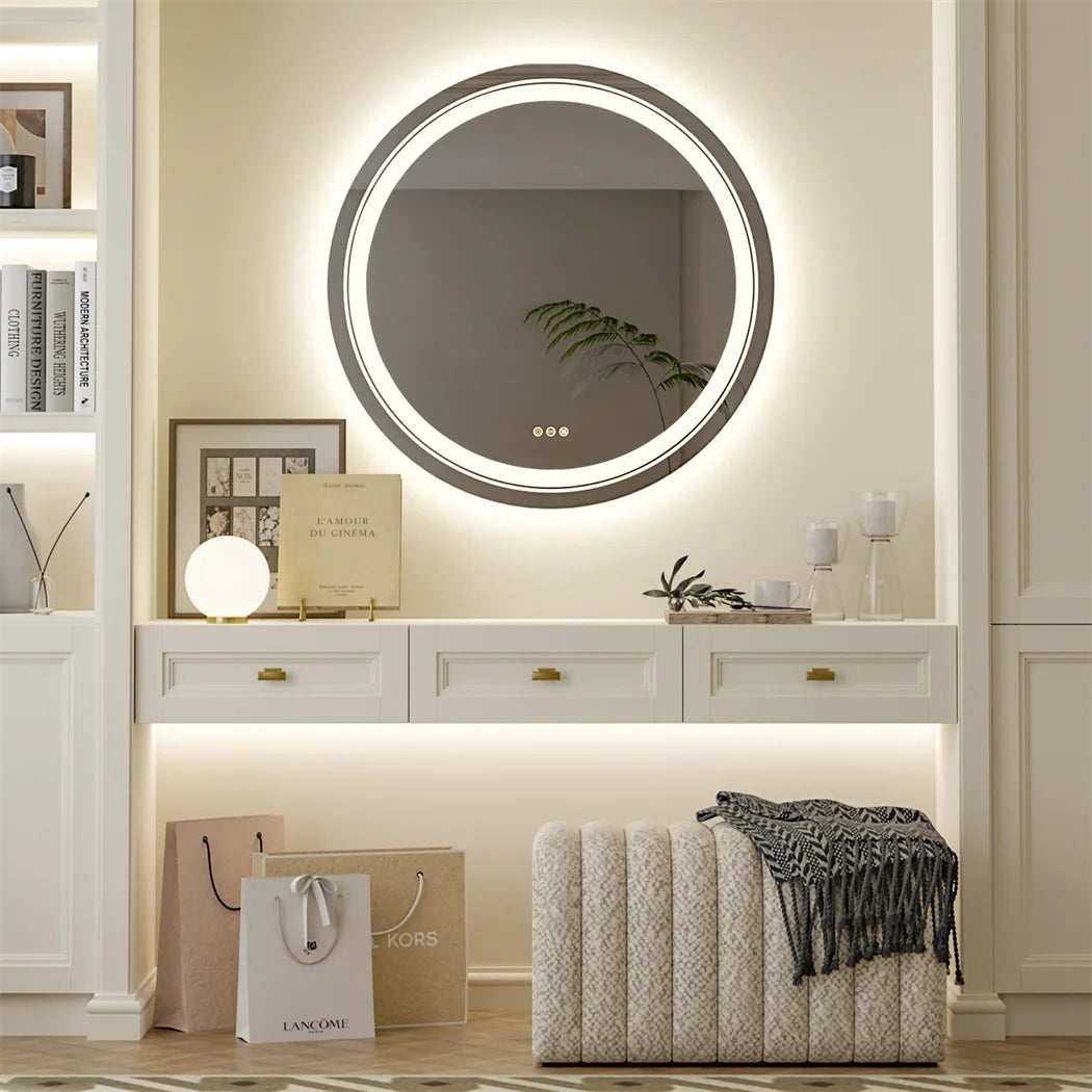LUVODI Round Smart Mirror With Touch Screen Illumination