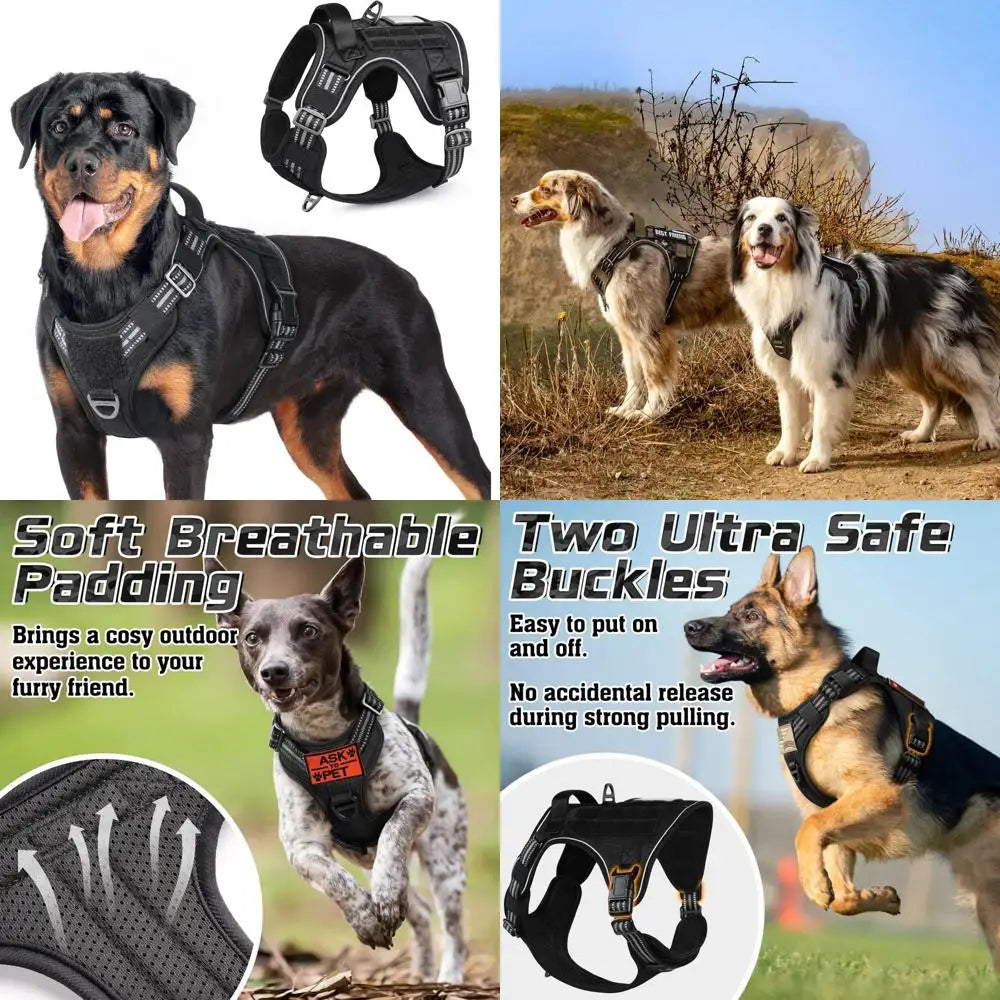 Tactical Dog Harness No Pull Military Service Vest With Handle And Molle For Training And Walking
