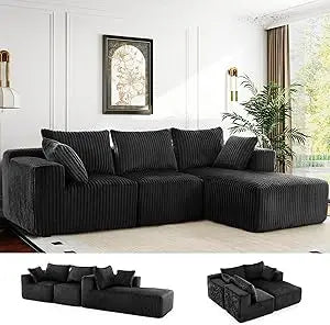 DAFIFY L Shaped Modular Sectional Sofa With Sleeper Chaise