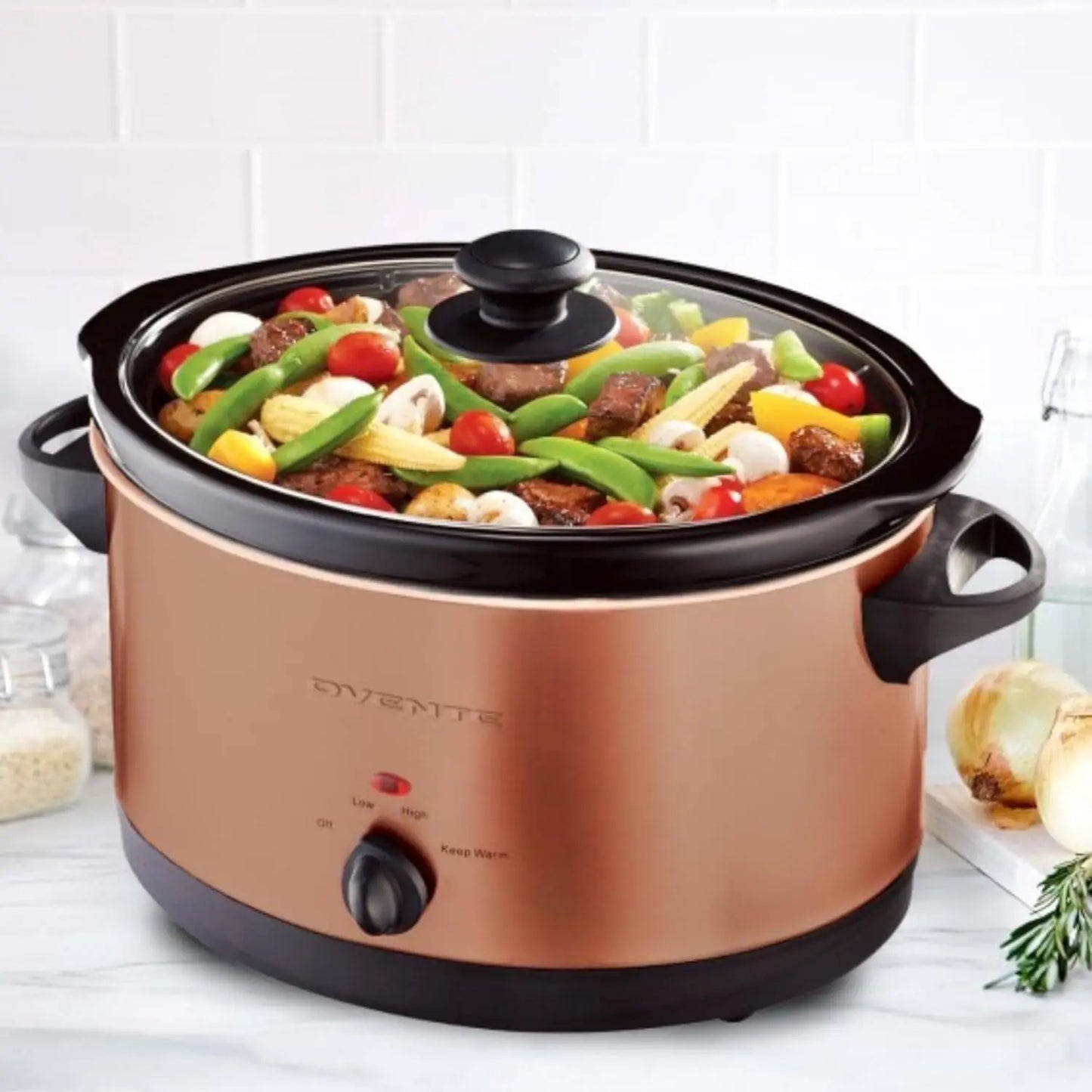 Iosn Electric Slow Cooker With 3 Temperature Settings