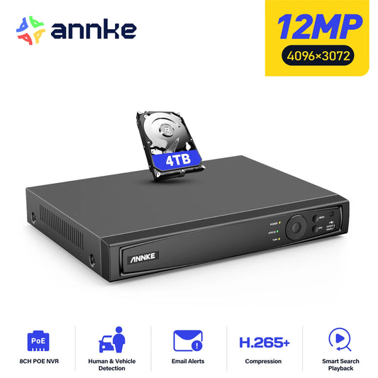ANNKE 8Channel 12MP PoE NVR Network Video Recorder Solution