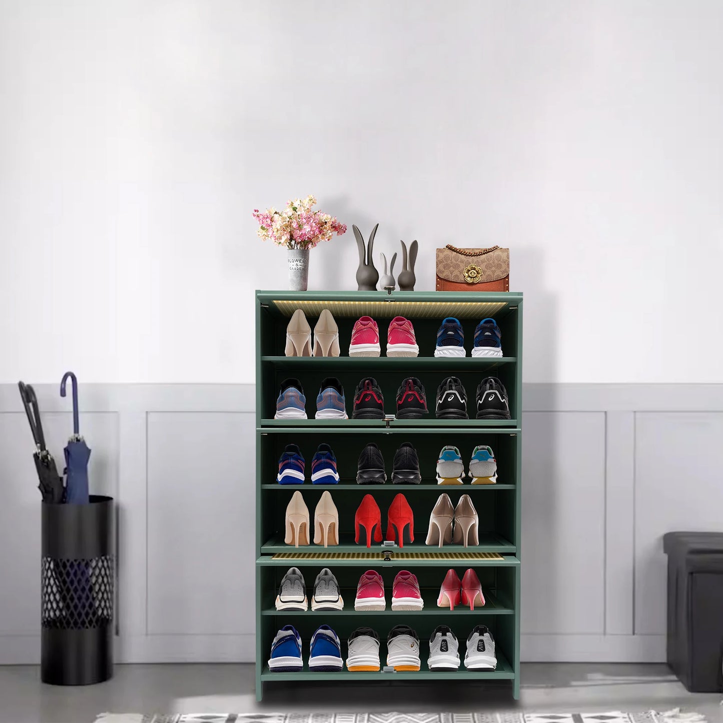 Drawer 7 Layer Bamboo Shoe Storage Organizer For Entryway