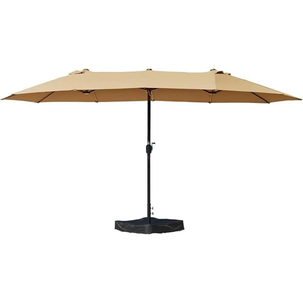 Kozyard Double-Sided Outdoor Patio Umbrella With Crank And Base