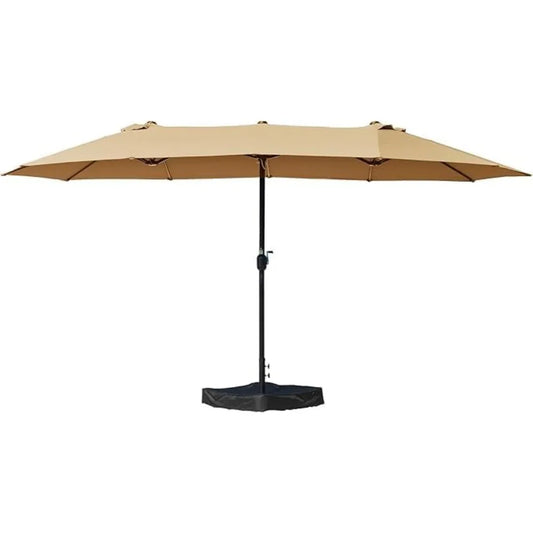 Kozyard Double-Sided Outdoor Patio Umbrella With Crank And Base