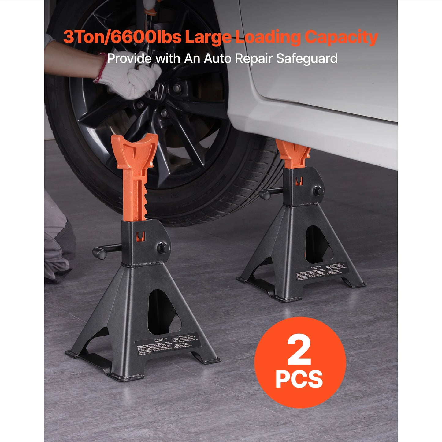 SucceBuy 3 Ton 6 Ton Heavy Duty Jack Stands Locking