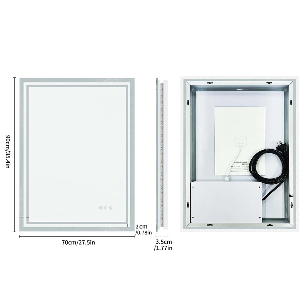 Borwart LED Bathroom Mirror Dimmable Backlit Wall Mounted