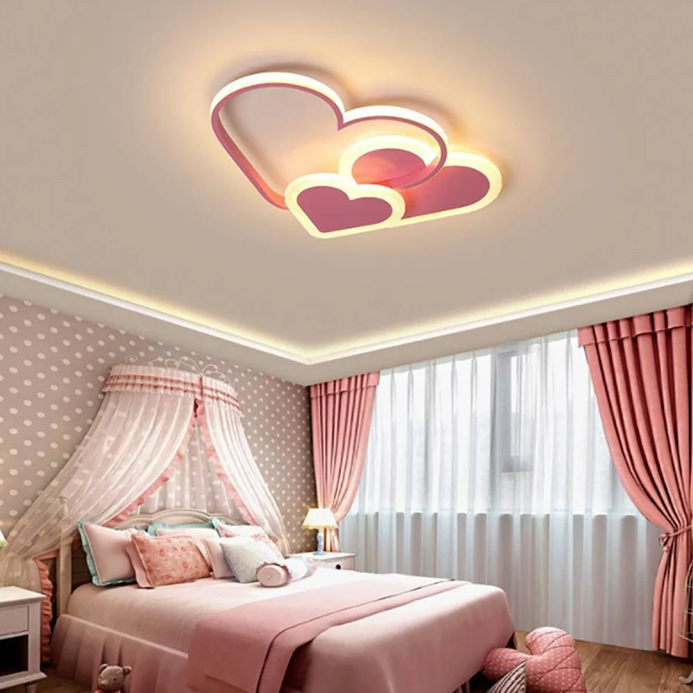 Modern LED Heart Shape Ceiling Light for Kids Room Decor