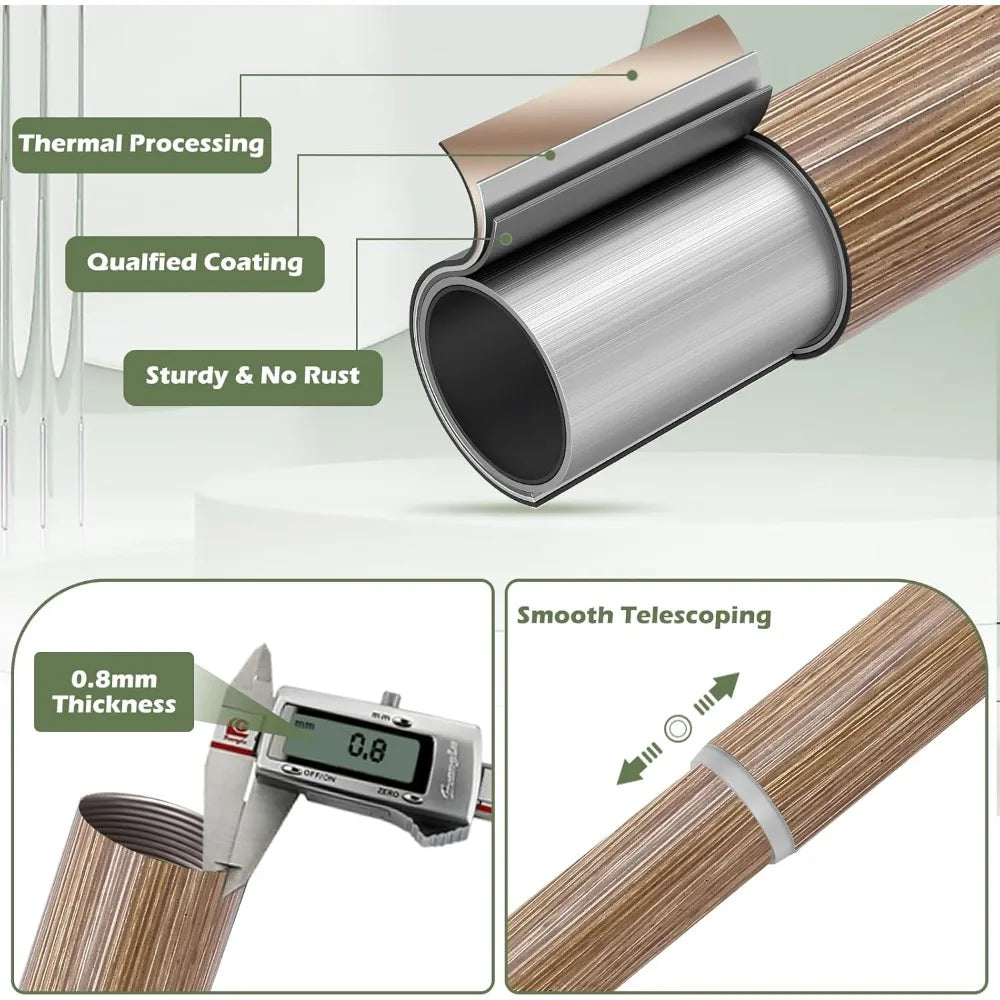 Hign-concerned Two Pack Wood Curtain Rods Adjustable