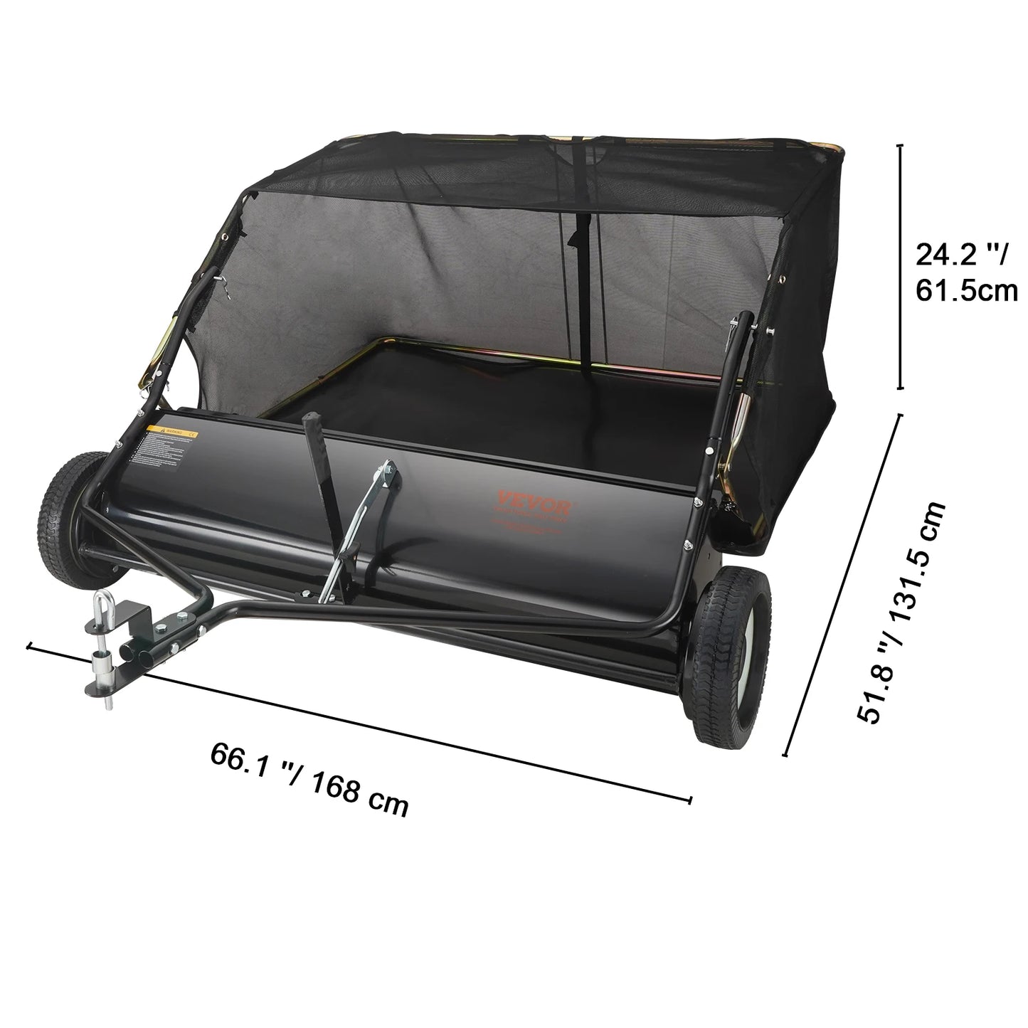 SucceBuy Tow Behind Lawn Sweeper With Large Capacity