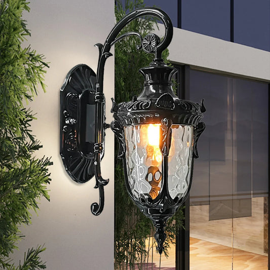 Bymaocar Outdoor Wall Light Fixture Waterfall Glass Shade