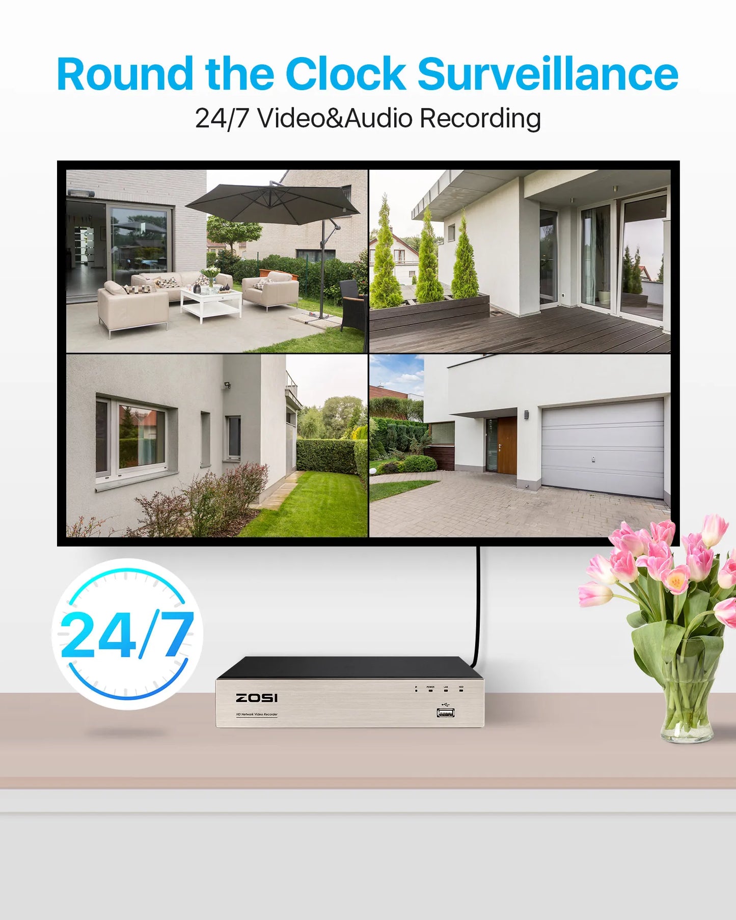 H.265 8MP Outdoor PoE CCTV Camera System Night Vision