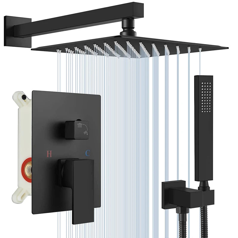 Quyanre Concealed InWall Digital Shower Faucet System With Tub Spout