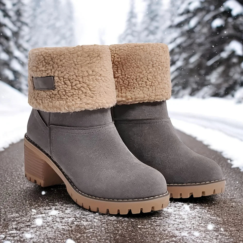Winter Faux Fur Snow Boots for Women Platform Heels