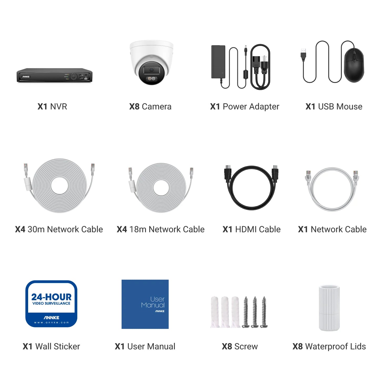 ANNKE 8 Channel 4K PoE NVR Security System With Cameras