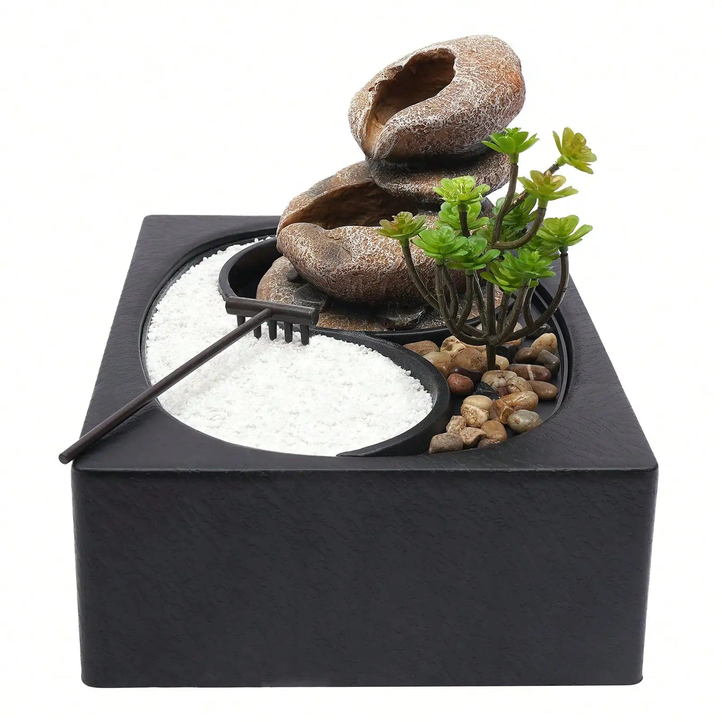 Hign Concerned Tabletop LED Waterfall Zen Fountain Bonsai