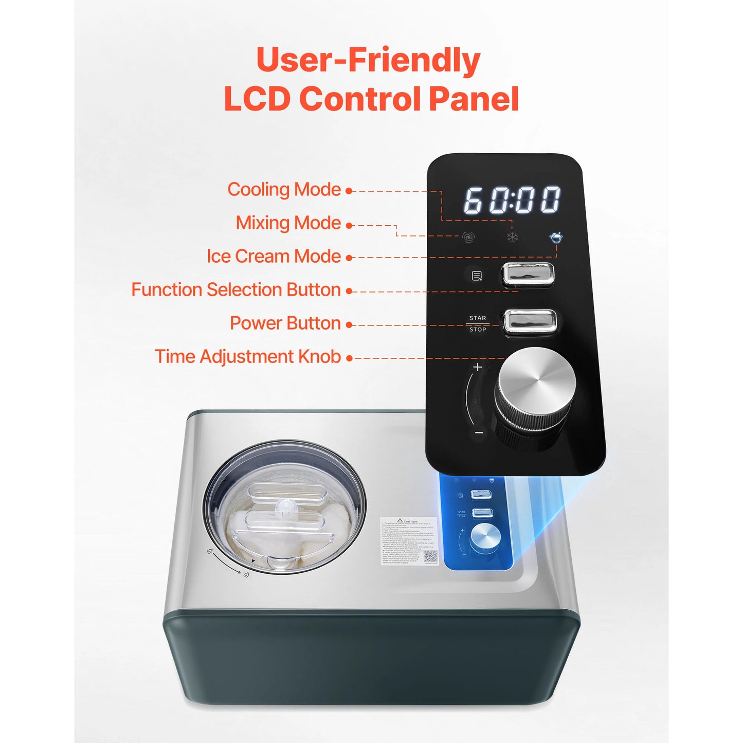 SucceBuy Automatic Ice Cream Maker With Built In Compressor