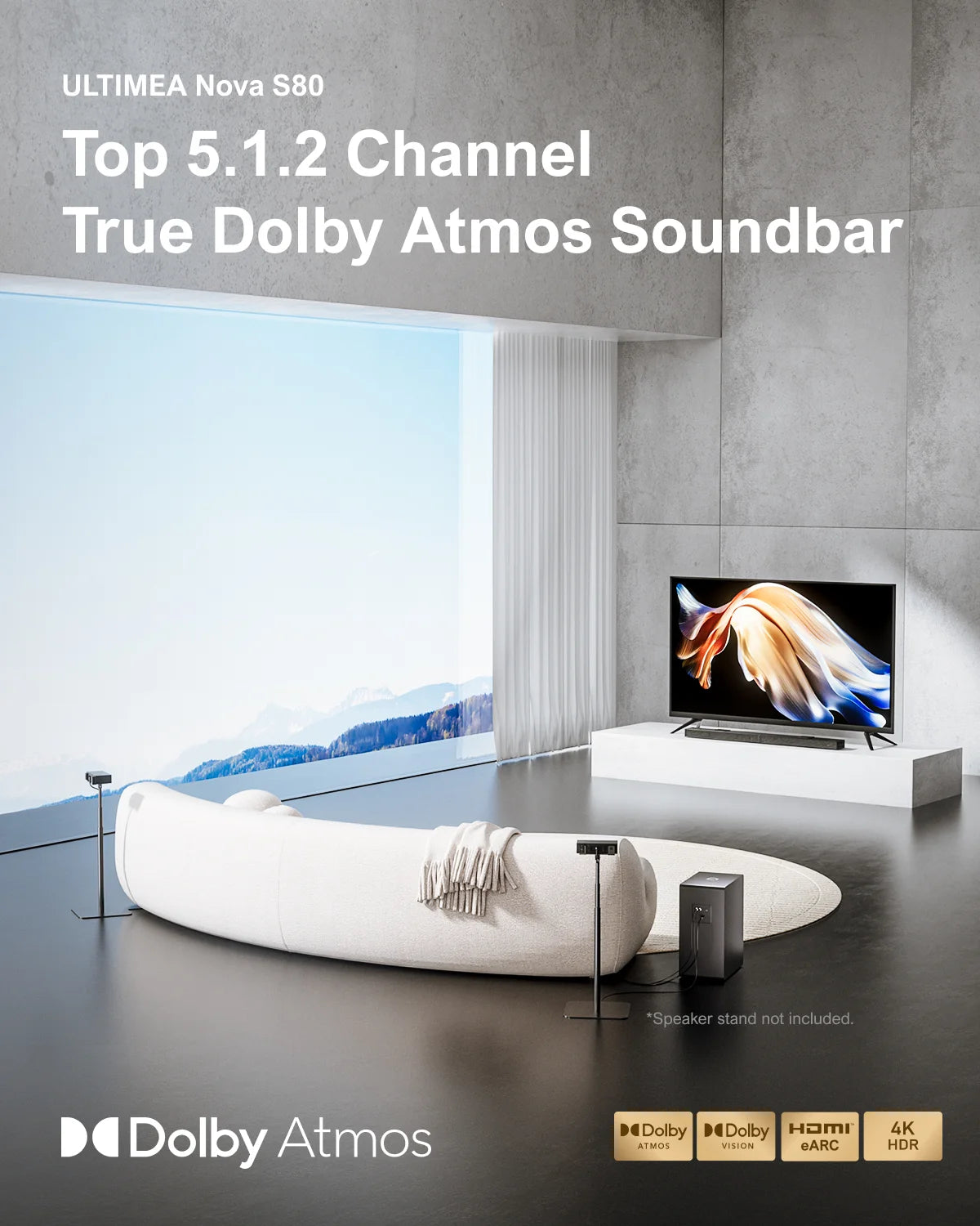 Ultimea 520W 5.1.2 Dolby Atmos Soundbar for Smart TV