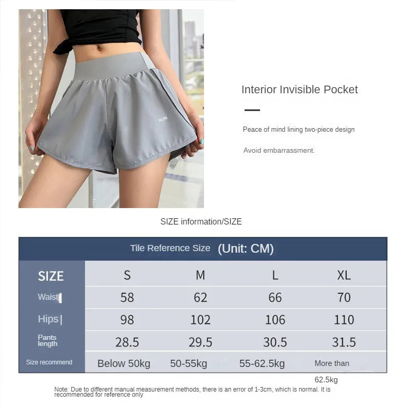 Women Leisure Sports Antiexposure Two Piece Slimming Shorts