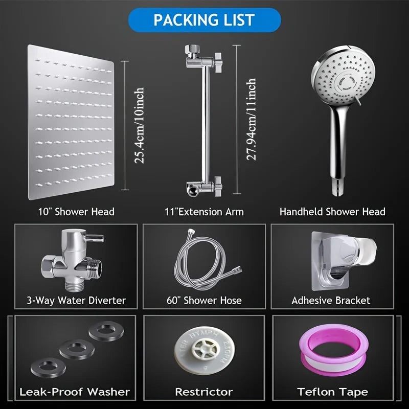 Quality Rain Shower Head And Handheld Set With Three Modes