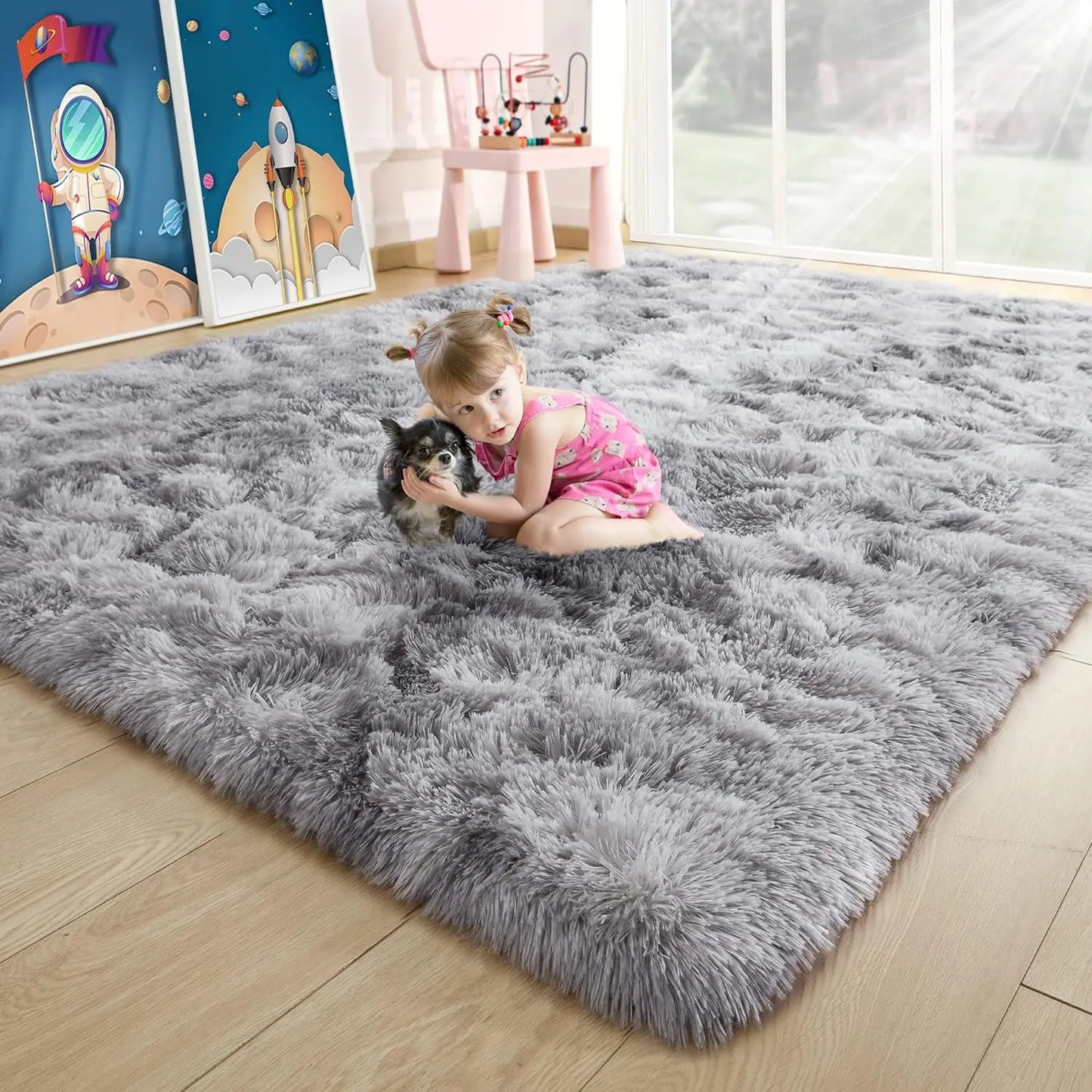 Aubusson Fluffy Rugs For Living Room And Bedroom Decor